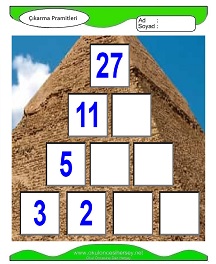 Çıkarma Pramidi Çalışma Sayfaları